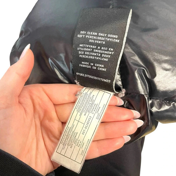 S13‎ Alps Parka Faux Fur Trim Down Hooded Puffer Coat Black Size Medium - Picture 14 of 14